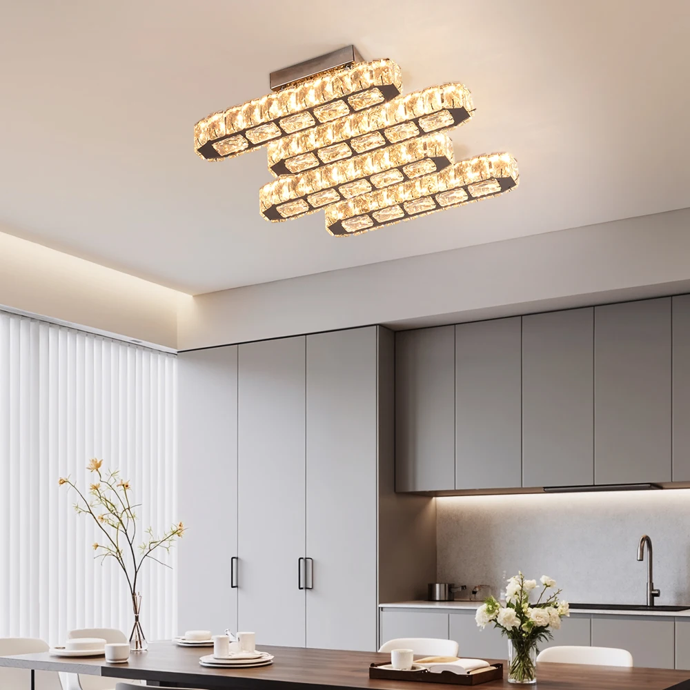 Moderne Decke Lampe Luxus Kristall Led Kronleuchter Nordic Wohnkultur Beleuchtung Glanz Wohnzimmer Esszimmer Schlafzimmer Lumin Leuchte – Detail 5