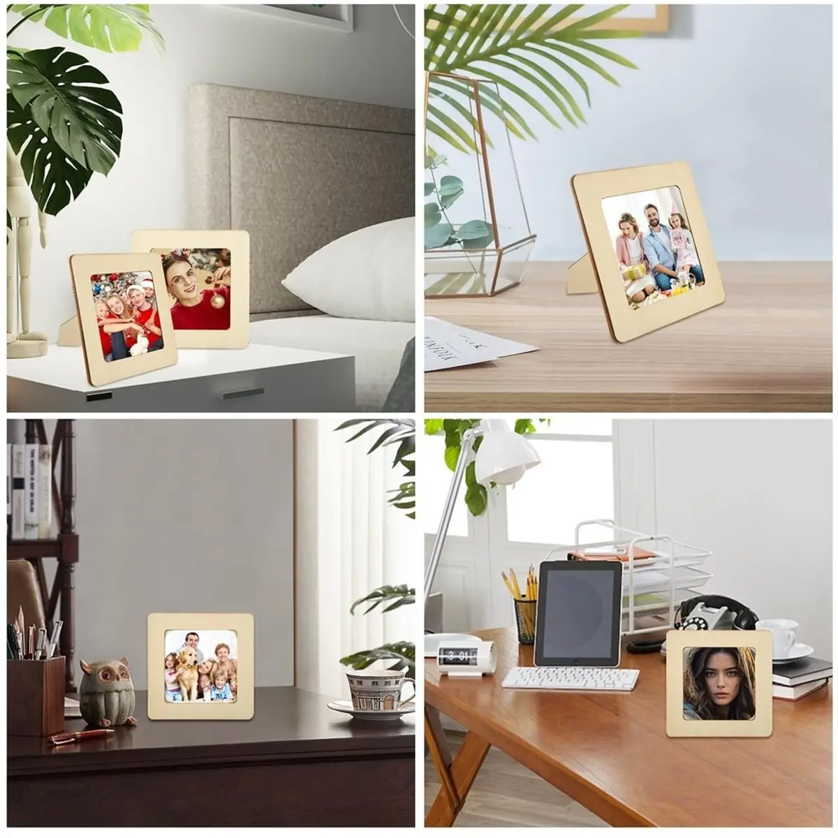 30Pcs DIY Wooden Picture Frames Unfinished Wooden Frames Photo Holder for DIY Painting Custom Photo Display