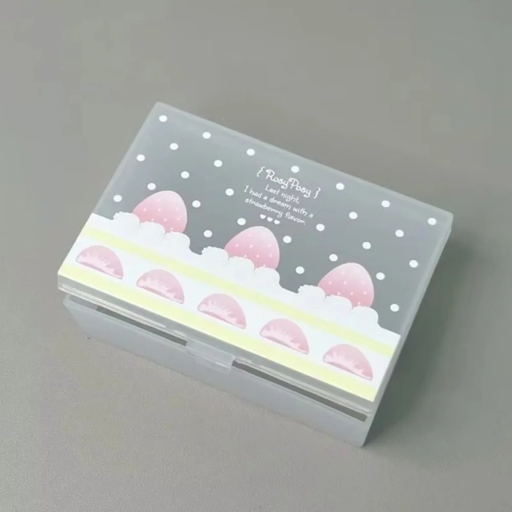 New Dreamy Cherry Storage Box Transparent Pink Cosmetics Organizer Home Organization Frosted Design Film Storage Box For Cards