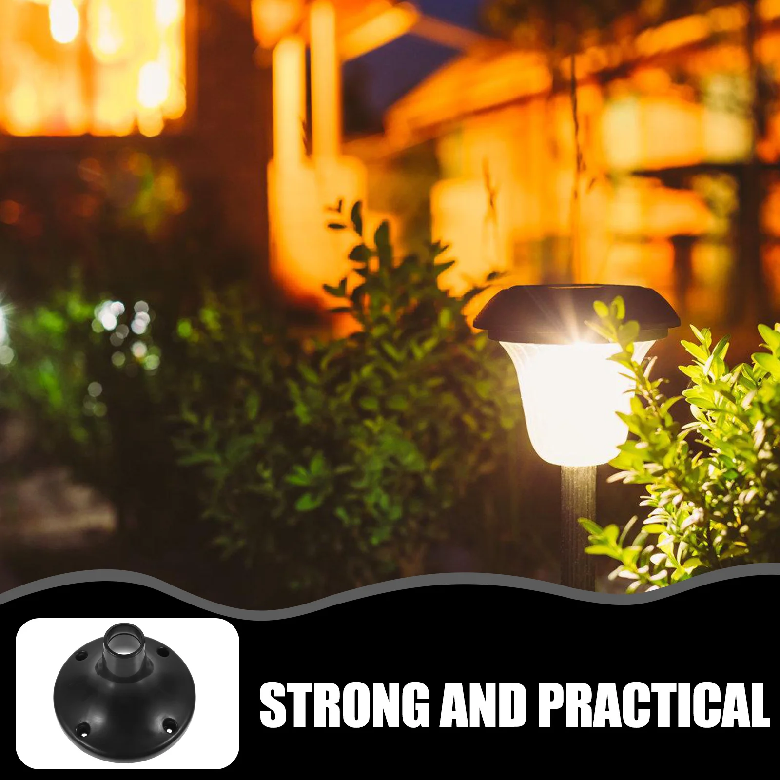 

2pcs Garden Light Base Plastic Sturdy Outdoor Ground Lamp Holder For Lawn Pathway Solar Lights Replacement Accessory