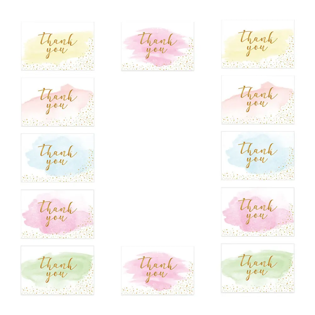 

12Pcs Delicate Watercolor Thank You Greeting Cards for Appreciation Gifts Ideal for Employees Parents Loved Ones Blessing