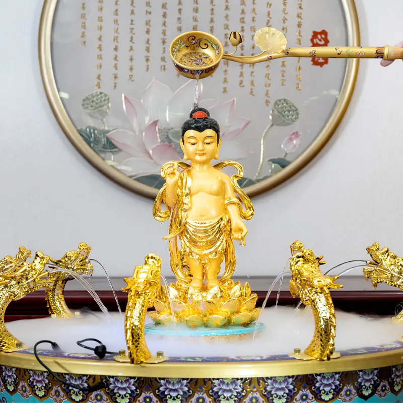 Cz bathing buddha basin kowloon spitting water  prince buddha statue ornament for home  hall worship  equipment ornament