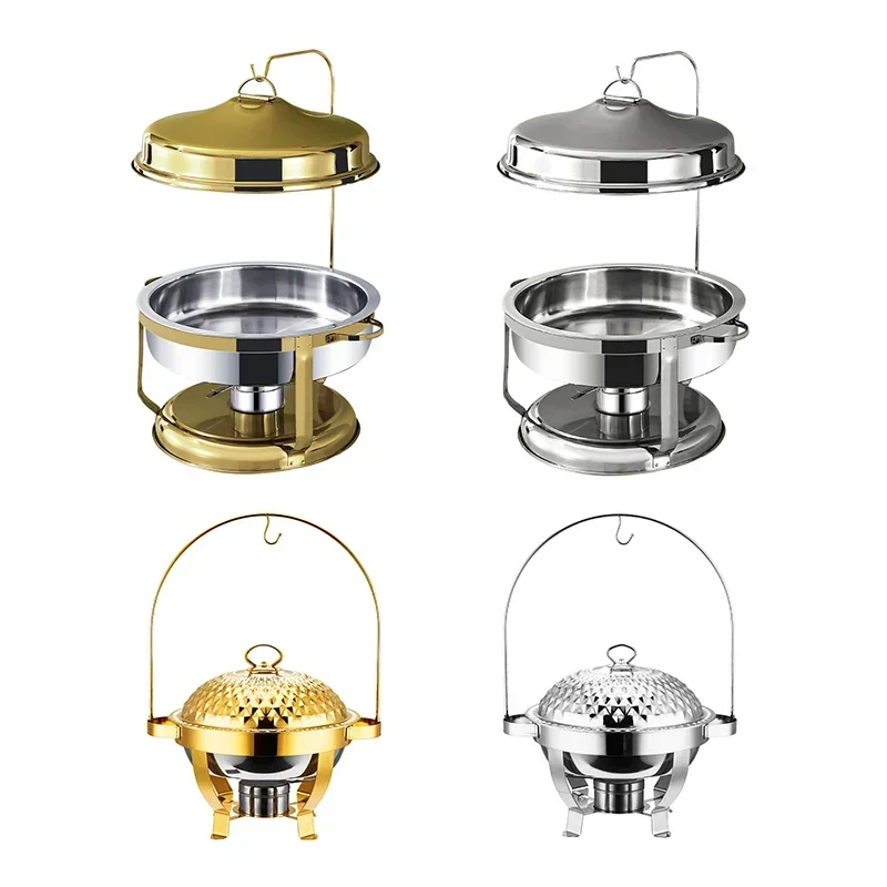 Złote, luksusowe, elektryczne wiszące naczynia do podgrzewania ze stali nierdzewnej, sprzęt gastronomiczny, naczynia do podgrzewania, podgrzewacze do żywności na sprzedaż