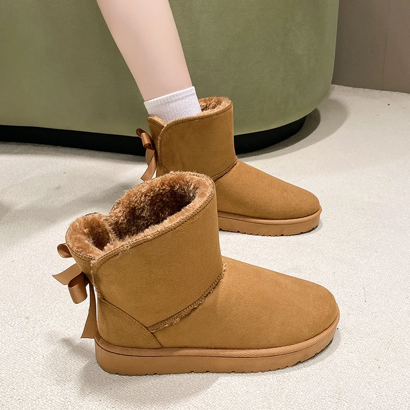 أحذية الثلوج النسائية 2026 الشتاء مريحة سميكة سوليد الأحذية العصرية القوس مصمم مكتب المشي موضة الأحذية النسائية حجم كبير #6