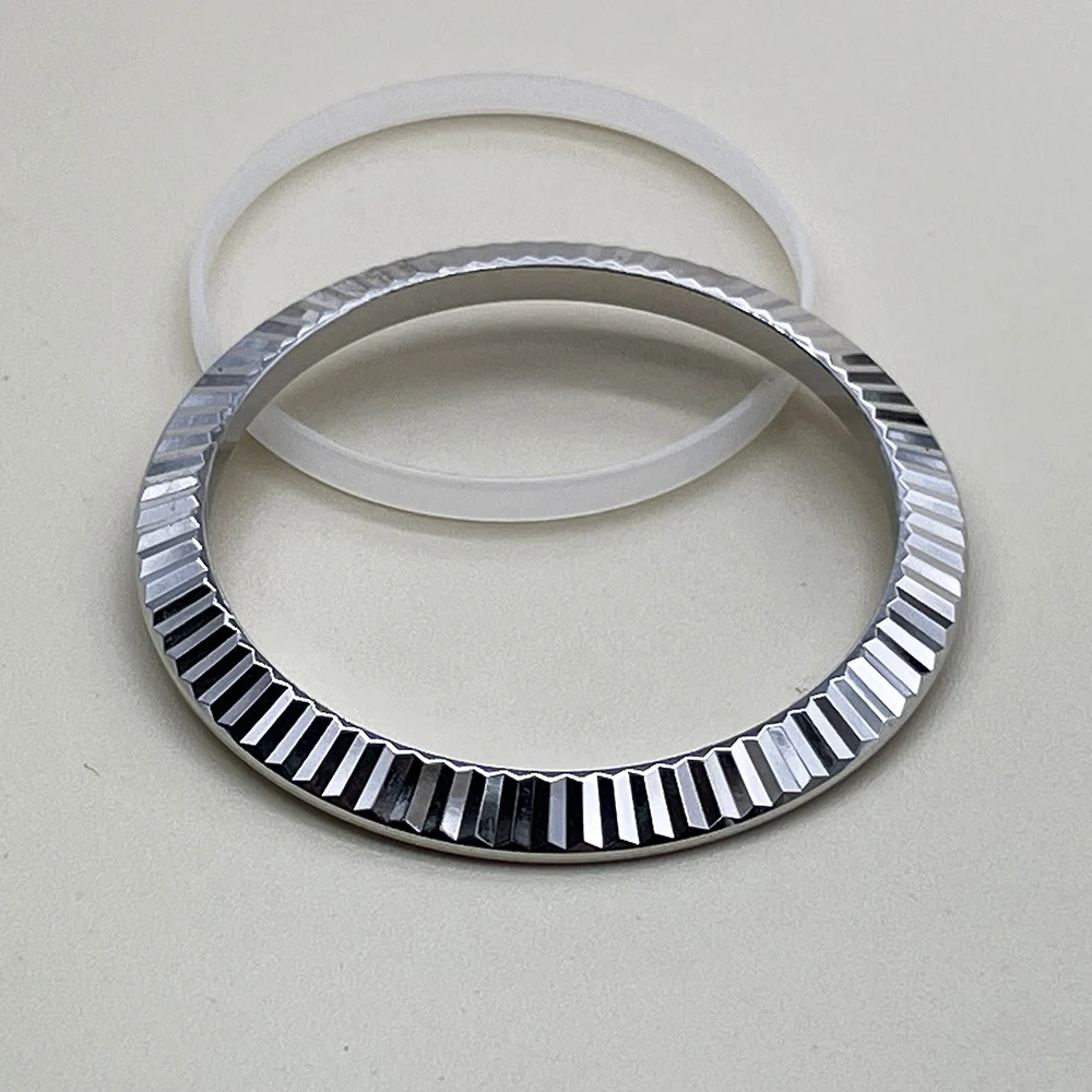 Watch Replacement Parts Silver Gold Watch Fluted Bezel 40mm Stainless Steel fit Rlx Datejust Case Dog Toothed Ring Bezel Pad