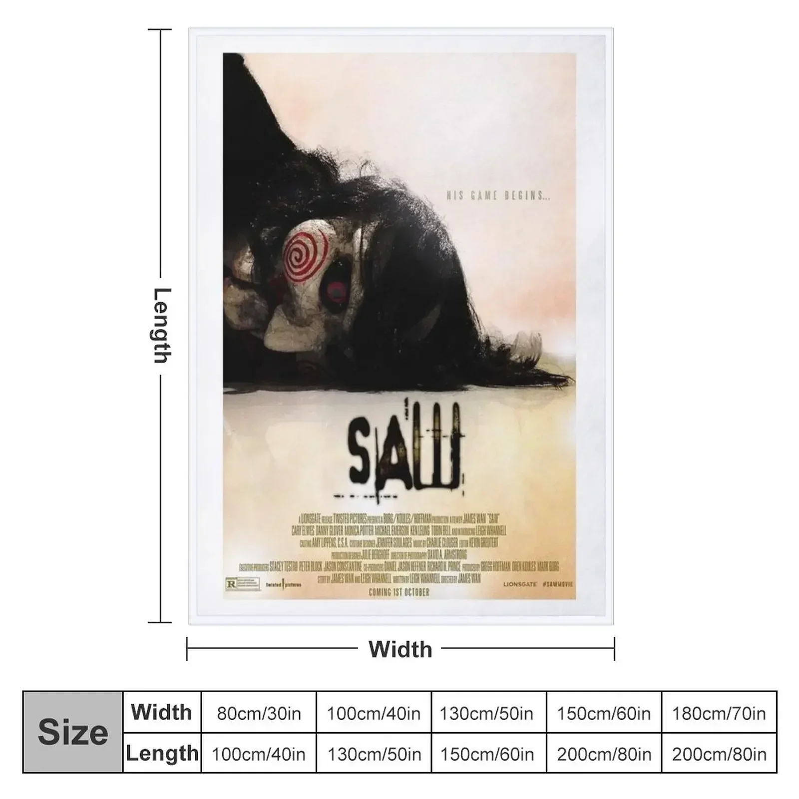 Saw 2004 Poster Throw Blanket Beautifuls sofa bed warm for winter Blankets