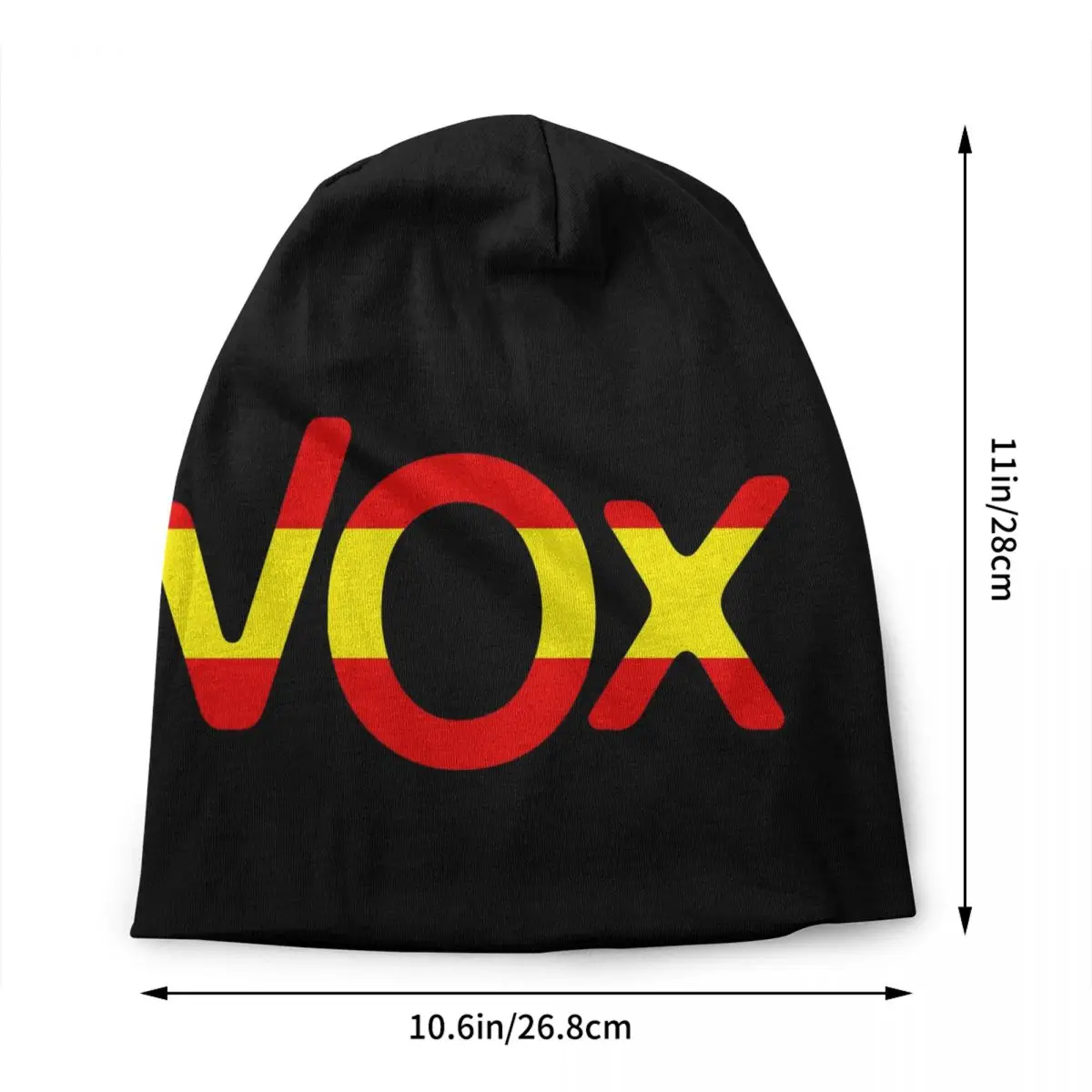 Custom Vox Spain Flag Skullies Beanies Caps Winter Warm Men Women Knitting Hats Unisex Adult Spanish Political Party Bonnet Hats