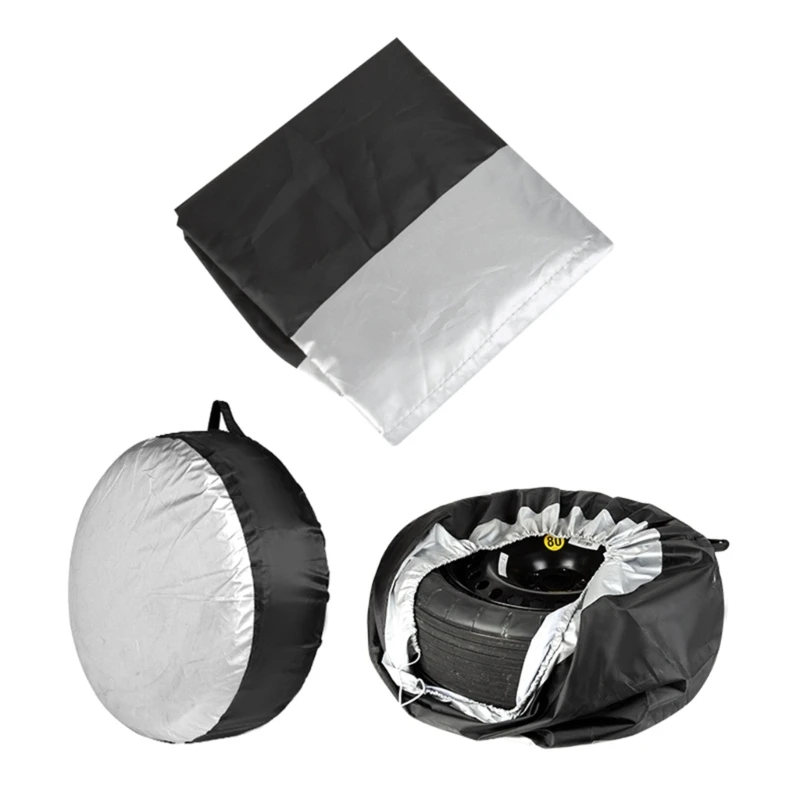 1Pc/4Pcs Tire Cover Tire Protective Cover Spare Tyre Anti Scratch Bag Wheel Cover Waterproof Car Tire Bag with Handle