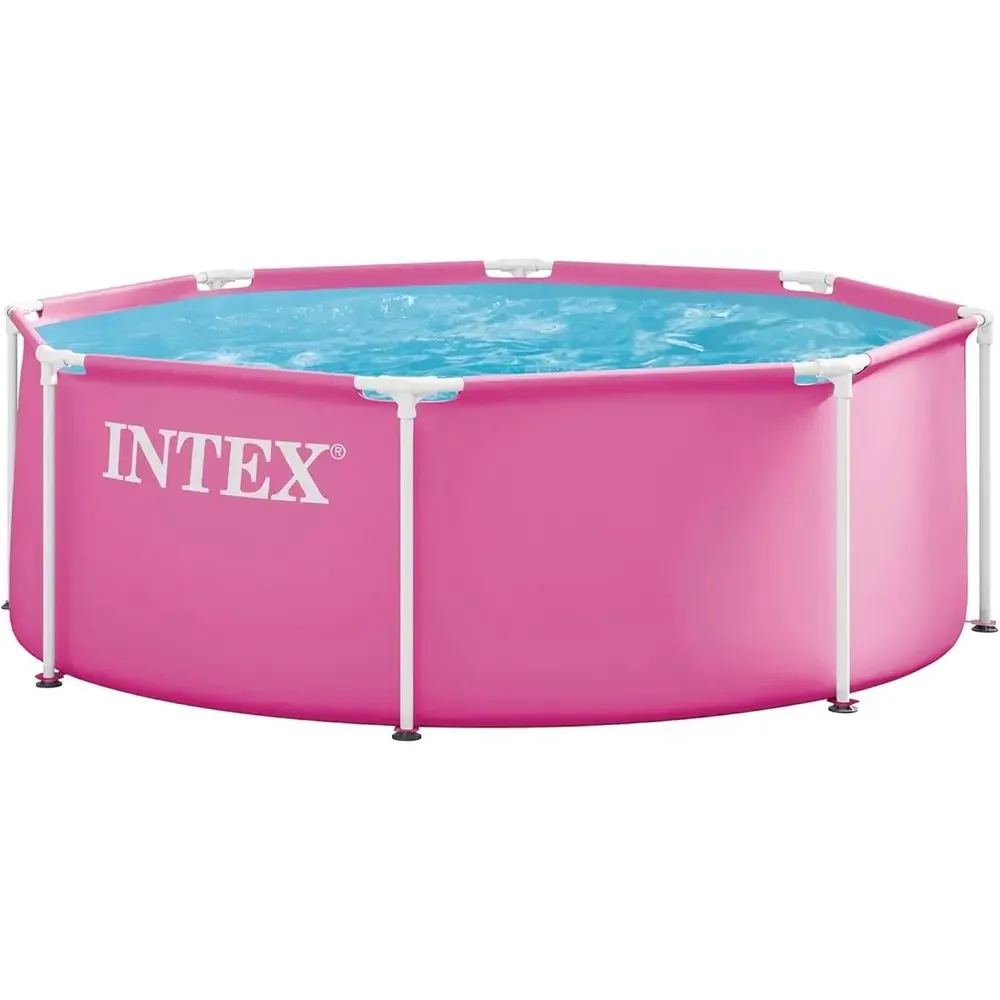Round Above Ground Swimming Pool Set with 8ft Diameter and 30in Steel Frame