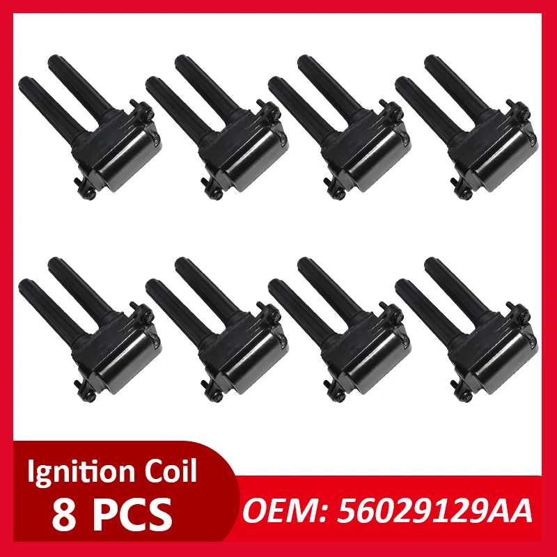 8Pcs Ignition Coils For Dodge Ram 1500 5.7L Durango Chrysler 300C Jeep Grand Cherokee Commander UF504 56029129AA /B/F 68238603AA