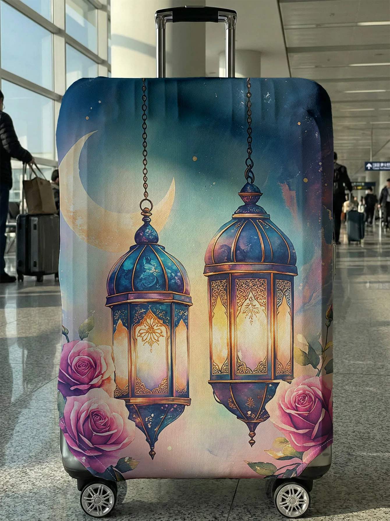 

Чехол для багажа Dreamy Moon Lantern Rose, подходит для чемоданов 18-32 дюймов, чехол на ручку чемодана, дорожные аксессуары