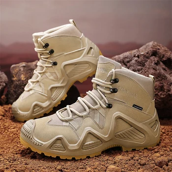 נעלי טקטיות לגברים עם רצועות לאימונים קרביים, רצועות עמידות למים לטיולים בחוץ, נעליים נושמות מרובות תפקודים לאופנוע