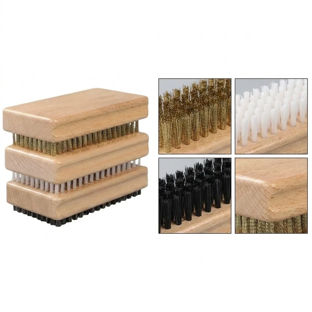 Ski and For Snowboard Polishing Brush Set Brass Nylon Horsehair Bristles for Wax Scraping Texturing and Buffing Tasks