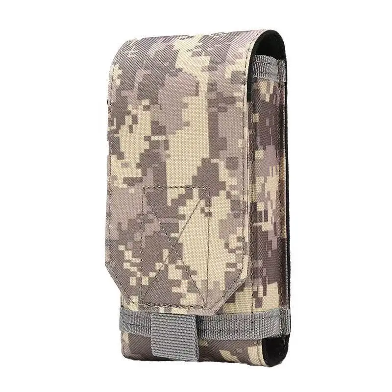 Tas Pinggang Sarung Ponsel Universal Sabuk Nilon Militer Taktis Tentara untuk Casing Ponsel Pintar Samsung Iphone Huawei Xiaomi Nokia