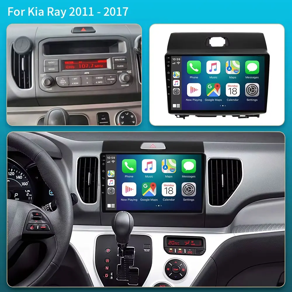 Android 16 Carplay autoradio For KIA Ray 2011 - 2017 lettore multimediale autoradio navigazione GPS unità principale TV No 2Din