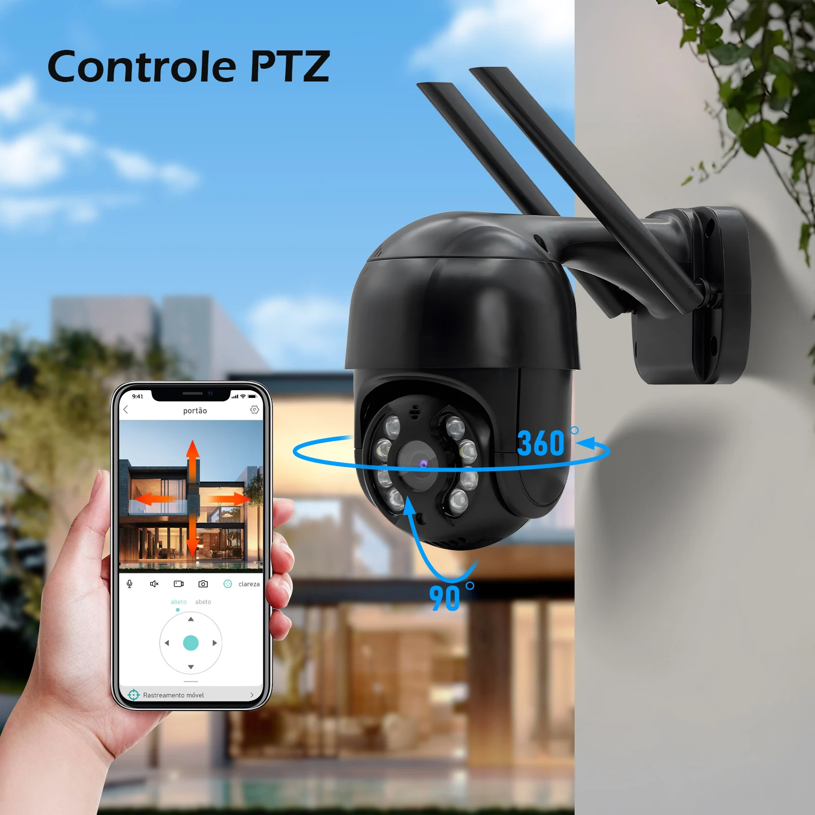 Camera de Segurança Wifi, Visão Noturna, Monitor, Icsee, Security Protection, Camera de Segurança Wifi a Prova d'água, Coibeu