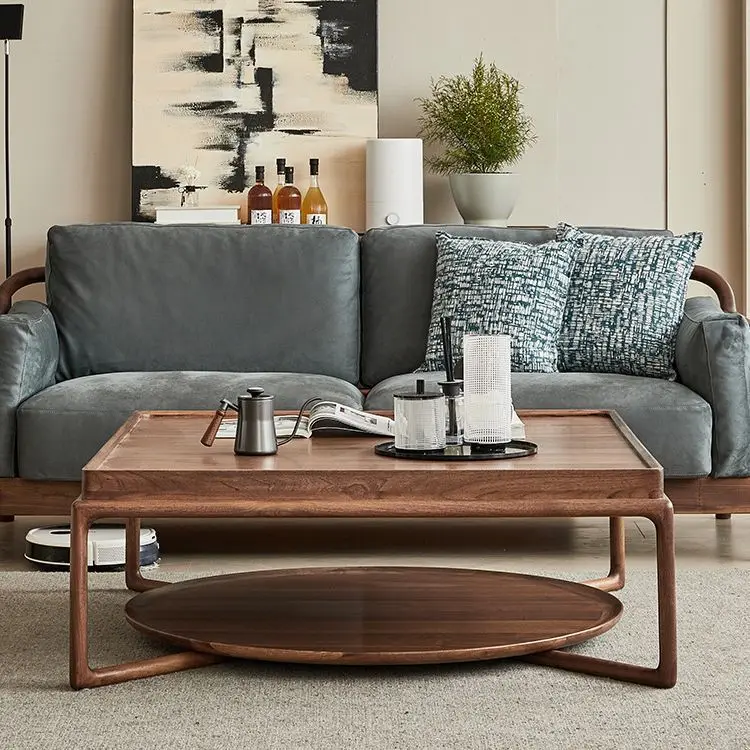 North American black walnut coffee table living room small apartment design tea table light luxury all solid wood tea table