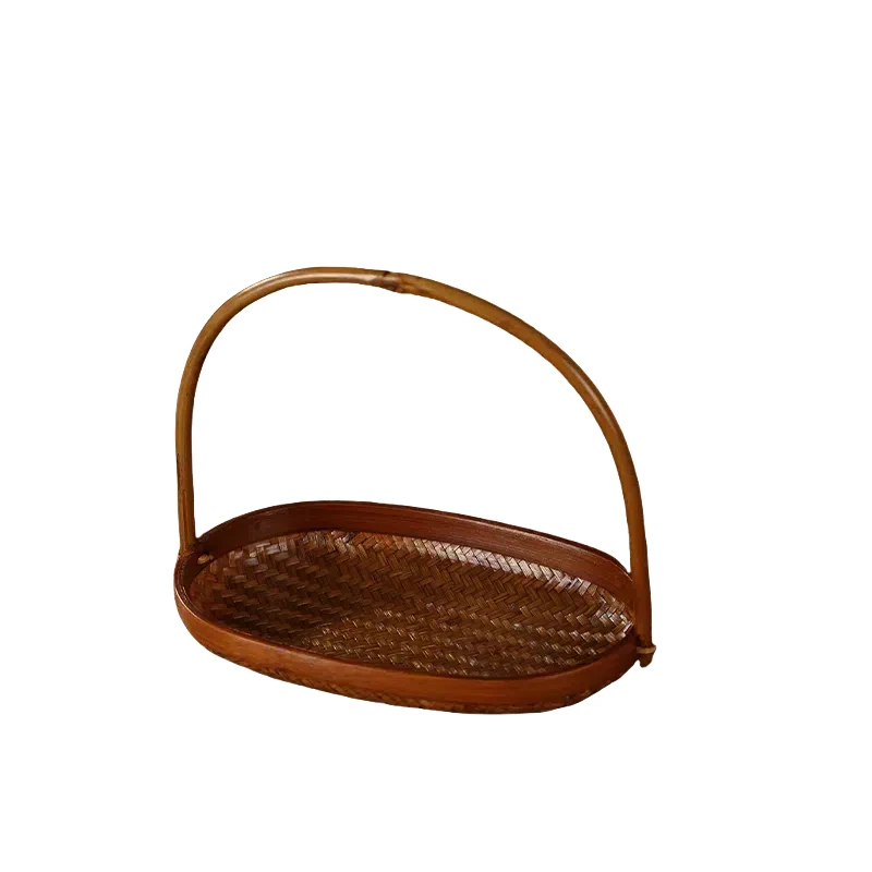 

Traditional Craft Handmade Traditional Bamboo Woven Hand Basket Ecological Chic Home Decoration Bamboo Crafts