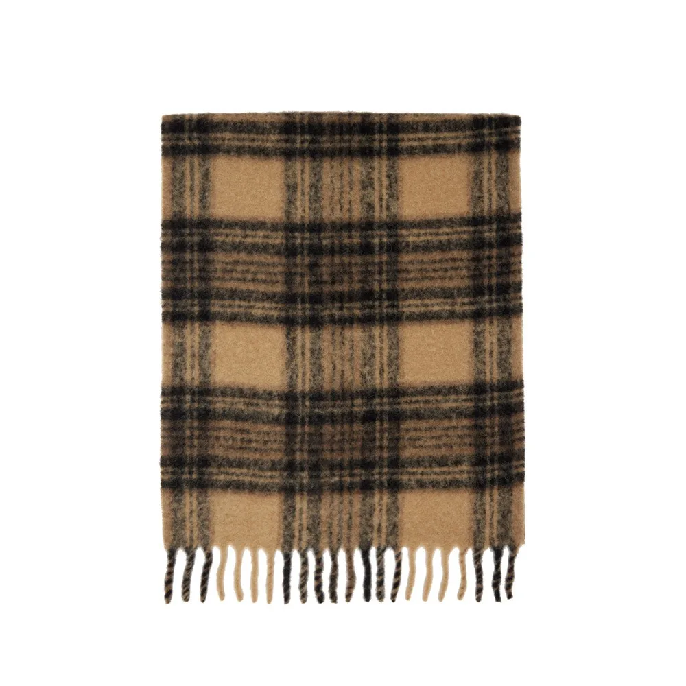 ผ้าพันคอใหม่สำหรับฤดูใบไม้ร่วงและฤดูหนาวปี 2026 ผ้าพันคอพู่ห้อยแบบขัดเงาเพื่อความอบอุ่นและความอเนกประสงค์ในฤดูหนาว