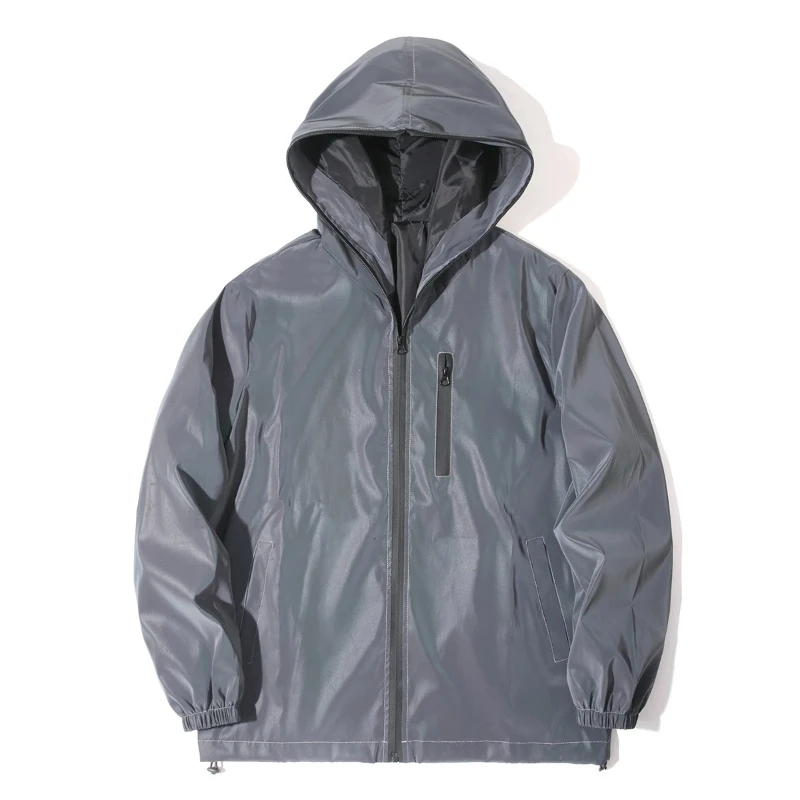 Kleurrijk reflecterend windjack met capuchon, unisex mode, veiligheidsjas voor buiten, fietsen, joggen, hiphop, streetwear, prestaties