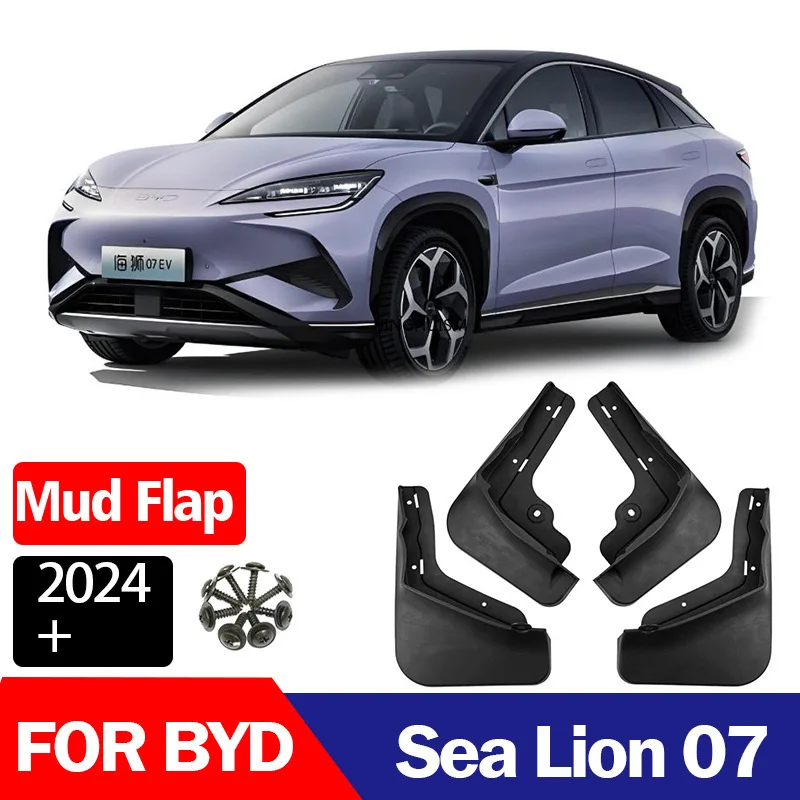 Mudguards FOR BYD Sea Lion 07 EV 2024-2026 Auto Mud Flaps Exterior Styling Accessory ABS Plastic Anti Splash Mudguards Custom