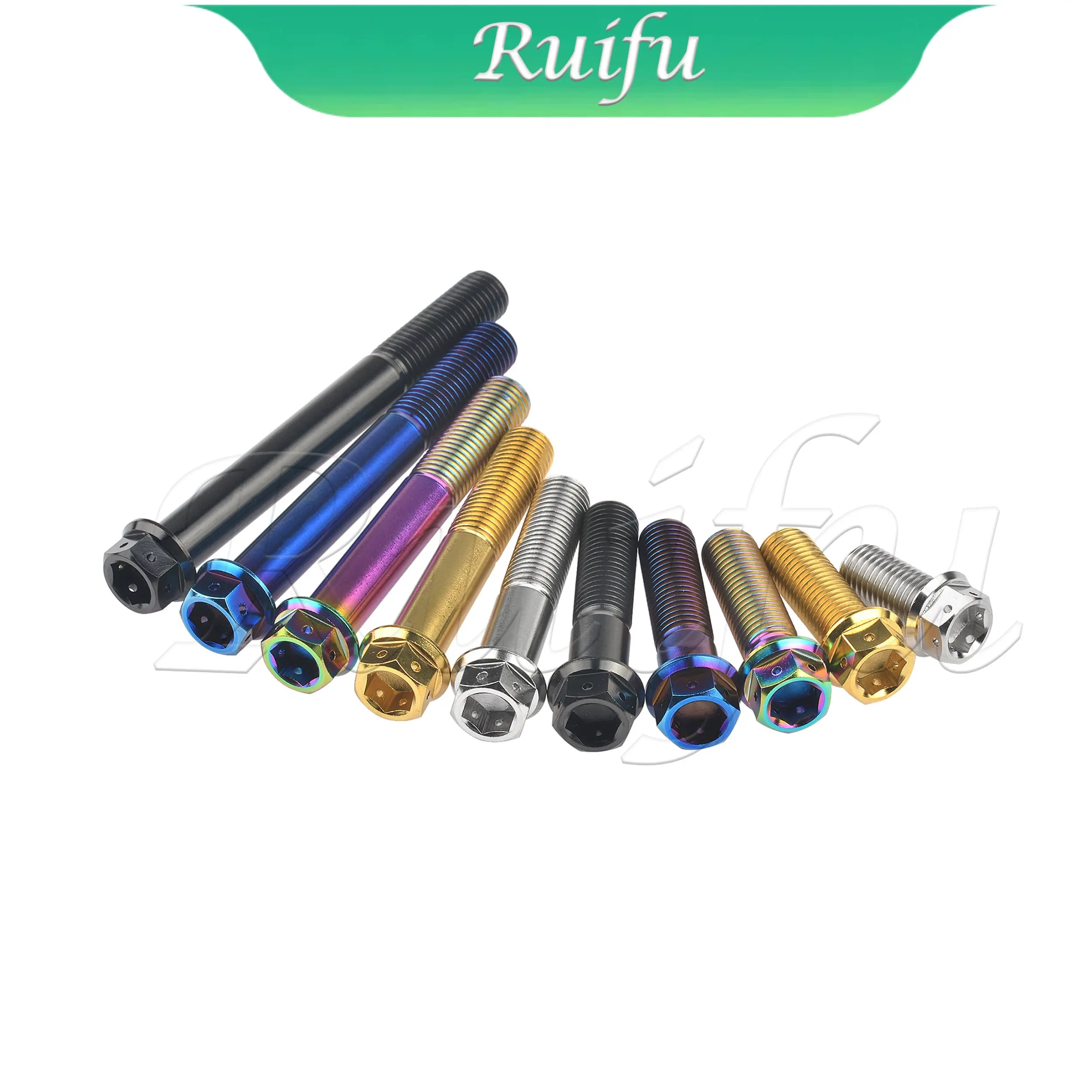 Ruifu  Titanium BoltTi Bolt M10x20 25 30 35 40 45 50 55 60 65 70 75 80 85 90mm Flange Hex Head Screw for Motorcycle Refitted
