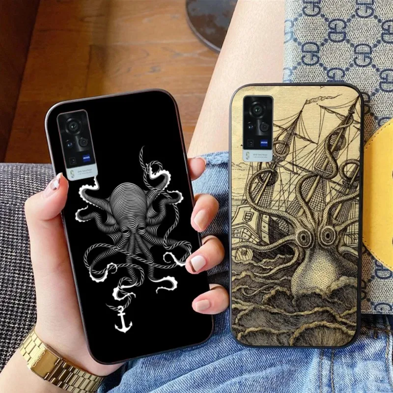 Norway Kraken Octopus Phone Case for VIVO Y95 Y93 Y31 Y20 V19 V17 V15 Pro X60 NEX Black Soft Phone Cover Funda