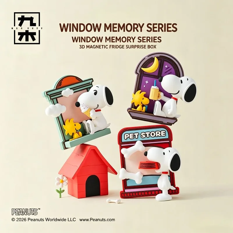 Snoopy Refrigerator Magnet Blind Box Anime Action Figures Q Figurals Kitchen Anime Merchandise Toy Cute Christmas Birthday Gifts
