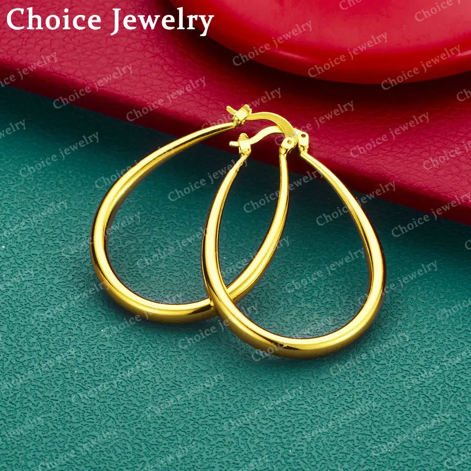 

High-quality 925 Sterling Silver 18K Gold Plated U-Shaped Hoop Earrings for women’s Wedding Party Gift Street Versatile Jewelry