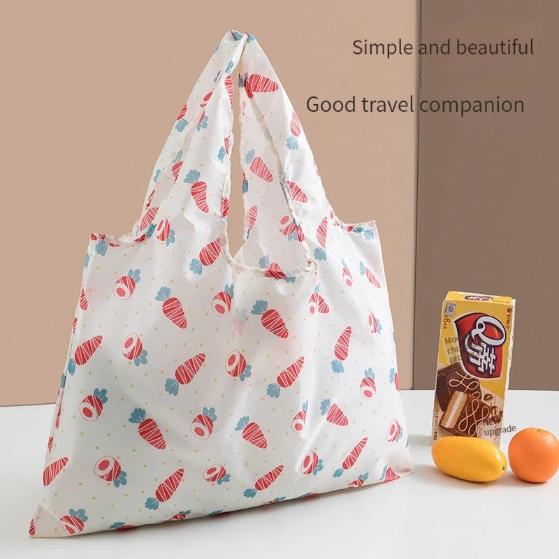 Reusable Grocery Shopper Bag Large Capacity Foldable Shopping Storage Bag Women\'s Eco Waterproof Shoulder Tote Bag Durable Nylon