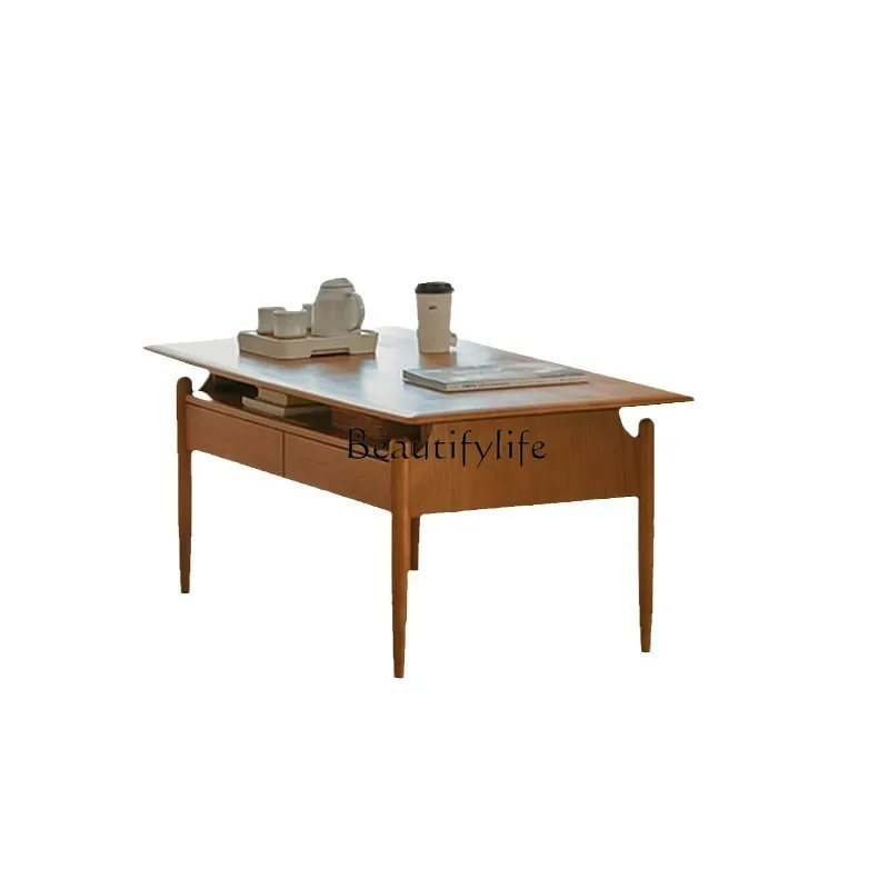 Coffee table dining table dual-purpose multi-function simple Nordic solid wood Japanese solid wood tea table