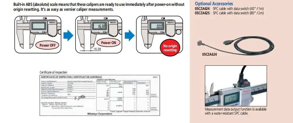 Mitutoyo IP67 Digital Calipers,0-150/200/300mm 0-6\