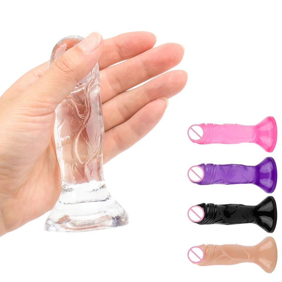 Soft Jelly Dildo Realistic Suction Cup Small Penis Anal Plug Cock Strap on Gode Massager Adult Sex Shop Sex Toys for Women