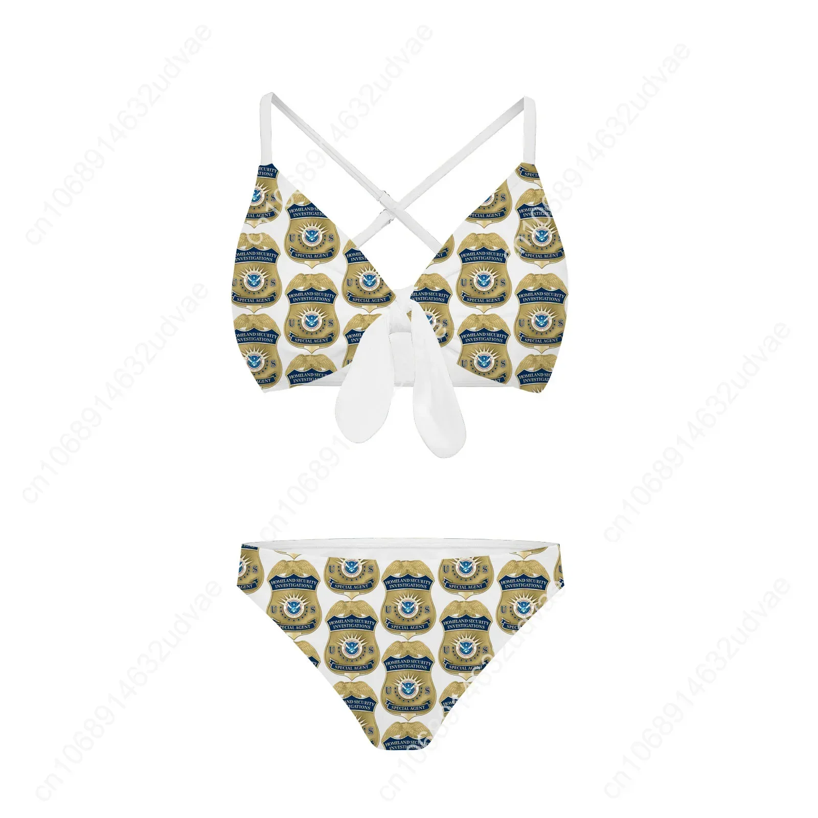 Homeland Security Investigations Bathing Suits Cross Strap Suspenders Swimsuits Womens Personalized Swimwear Custom Beachwear