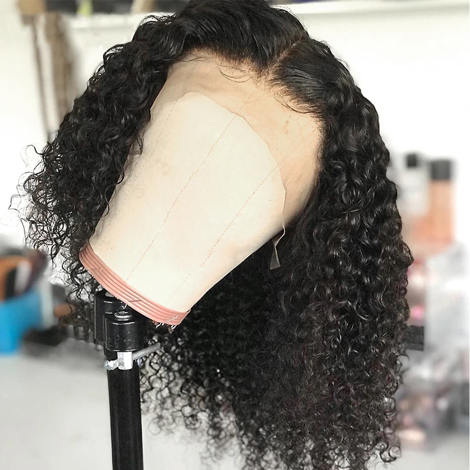 Wear And Go Short Bob Wig Kinky Curly Human Hair 13X4 Lace Front Wig Transparent Lace Frontal Bob Wig Pre Plucked With Baby Hair