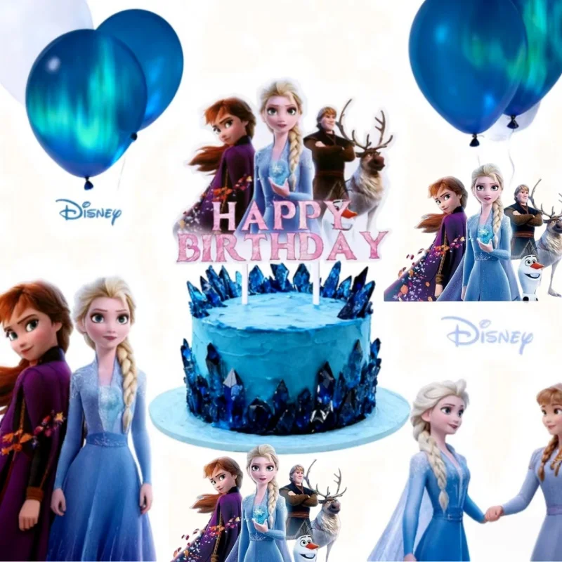 

Disney Princess Frozen Cake Toppers Elsa Anna Princess Birthday Balloons for Party Decor Wedding Christmas New Year Decorations