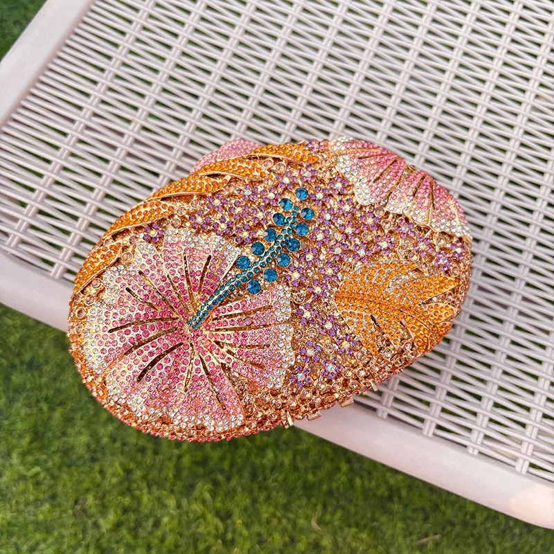 

Creative Hand-held Diamond-encrusted Hollow Rhinestone Women's Bag Banquet Clutch Dinner Purses Luxury Designer
