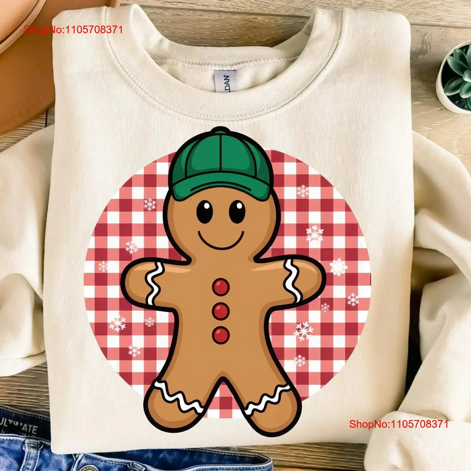 Gingerbread Man Png Sublimation Design Christmas Kids Checkered SweaT T Shirt Instant Download DTF vintage Washed Breathable