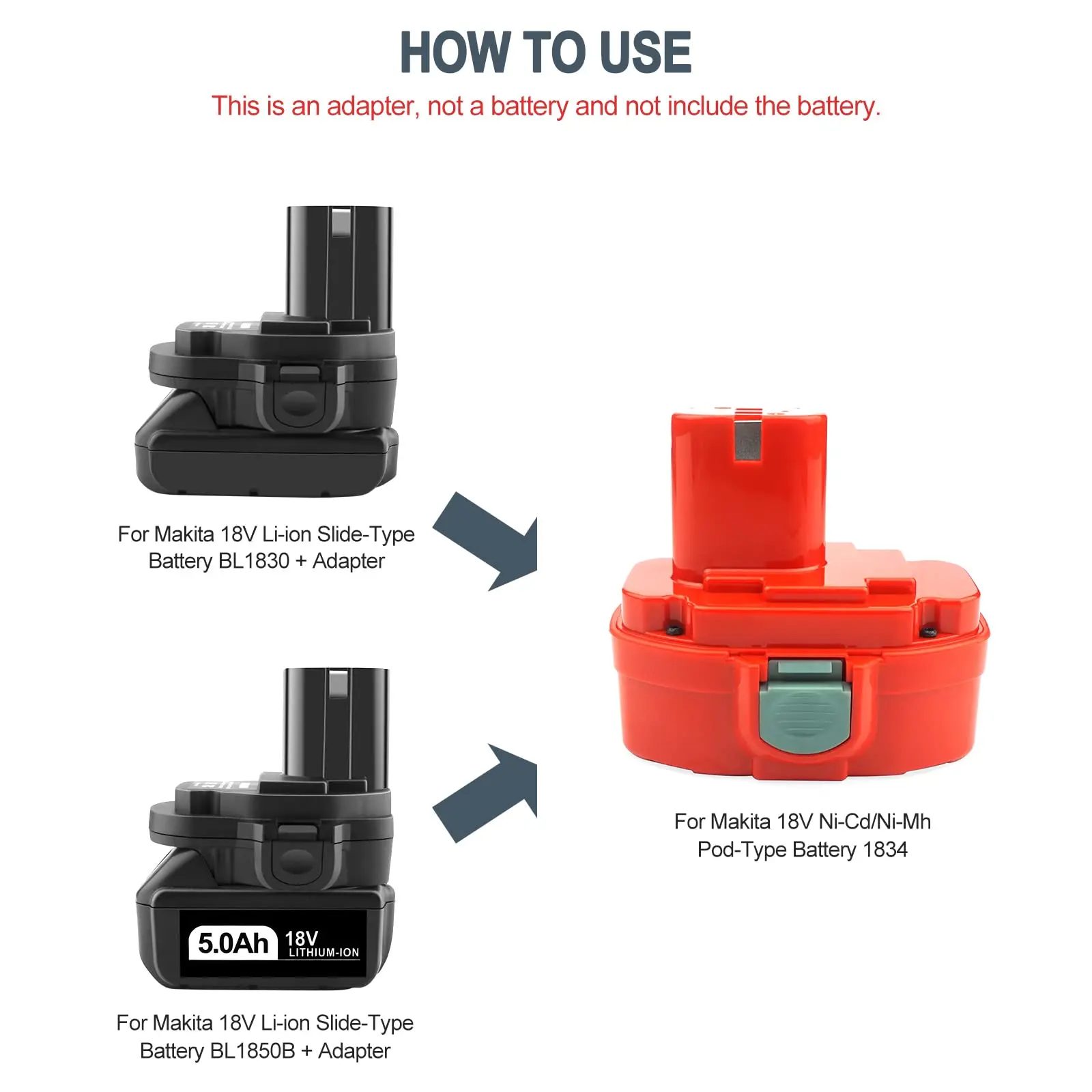 MT20MN compatible tool battery adapter adapter converter suitable for MAK 18V nickel lithium-ion batteries