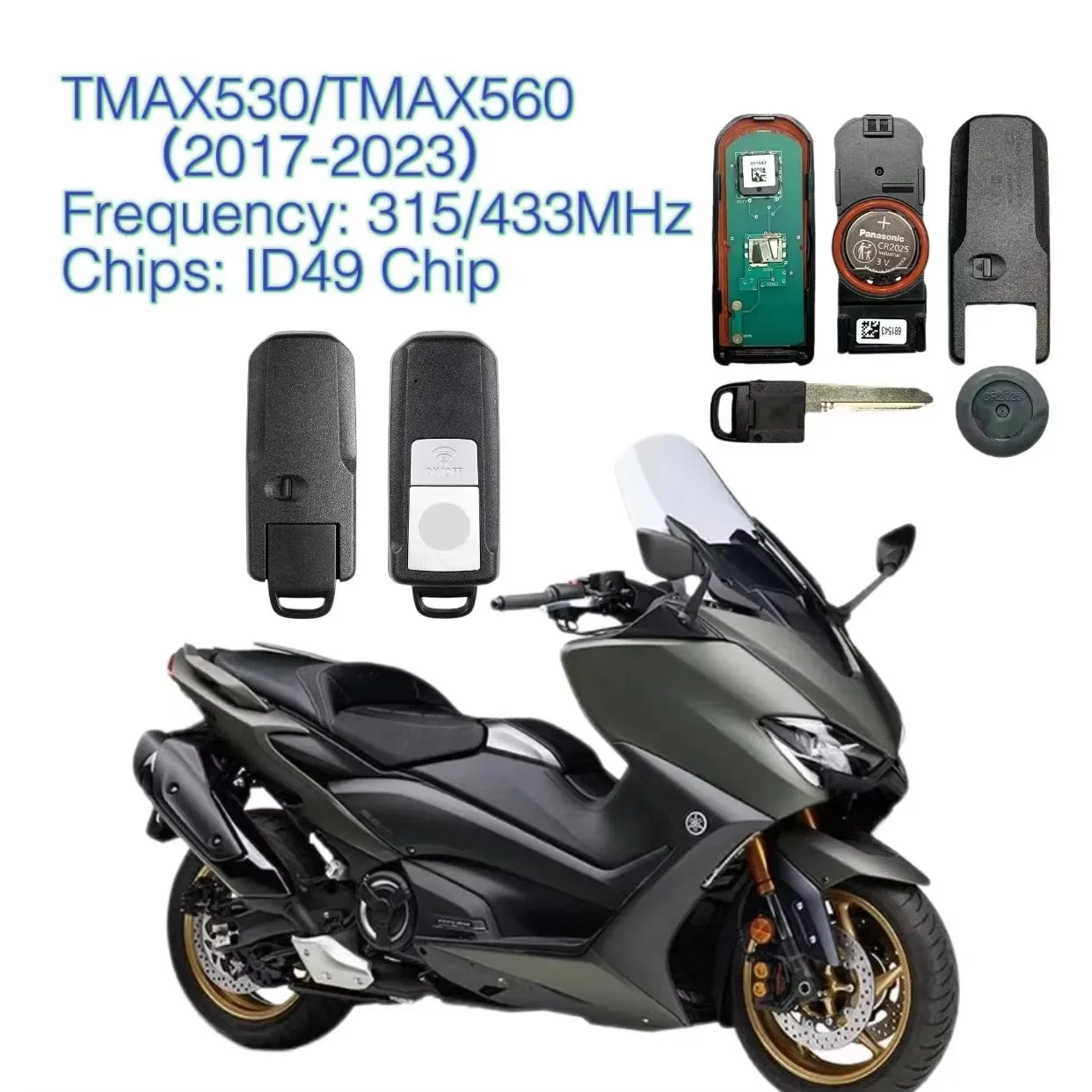 jingxin Motorcycle Remote key For YAMAHA car key T-MAX 530/560 TMAX530 TMAX560 2016-2021 ID49 434/315MHz Smart Key