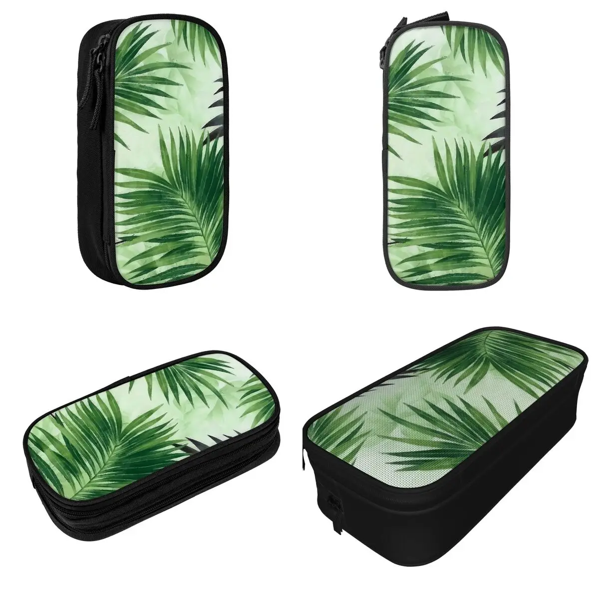 Palm Leaves Tropical Pencil Case Fashion Hawaiian Exotic Pen Box Bag Student Big Capacity School Supplies Zipper Pencilcases