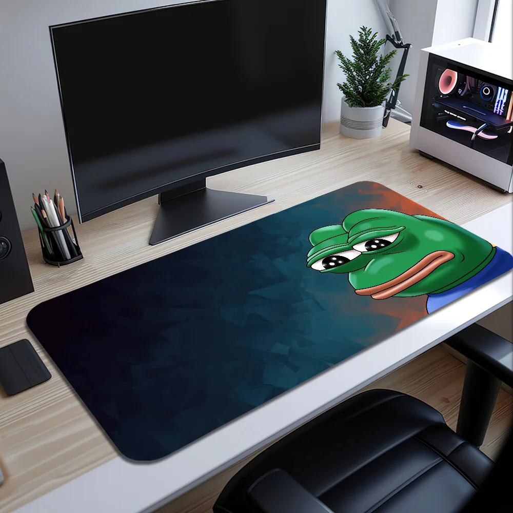 P-Pepe the Frog Mouse Pad حصيرة مكتبية كبيرة غير قابلة للانزلاق ومضادة للفرش لوحة مفاتيح مريحة للمكتب والمطاط والكمبيوتر المنزلي مخصص #1
