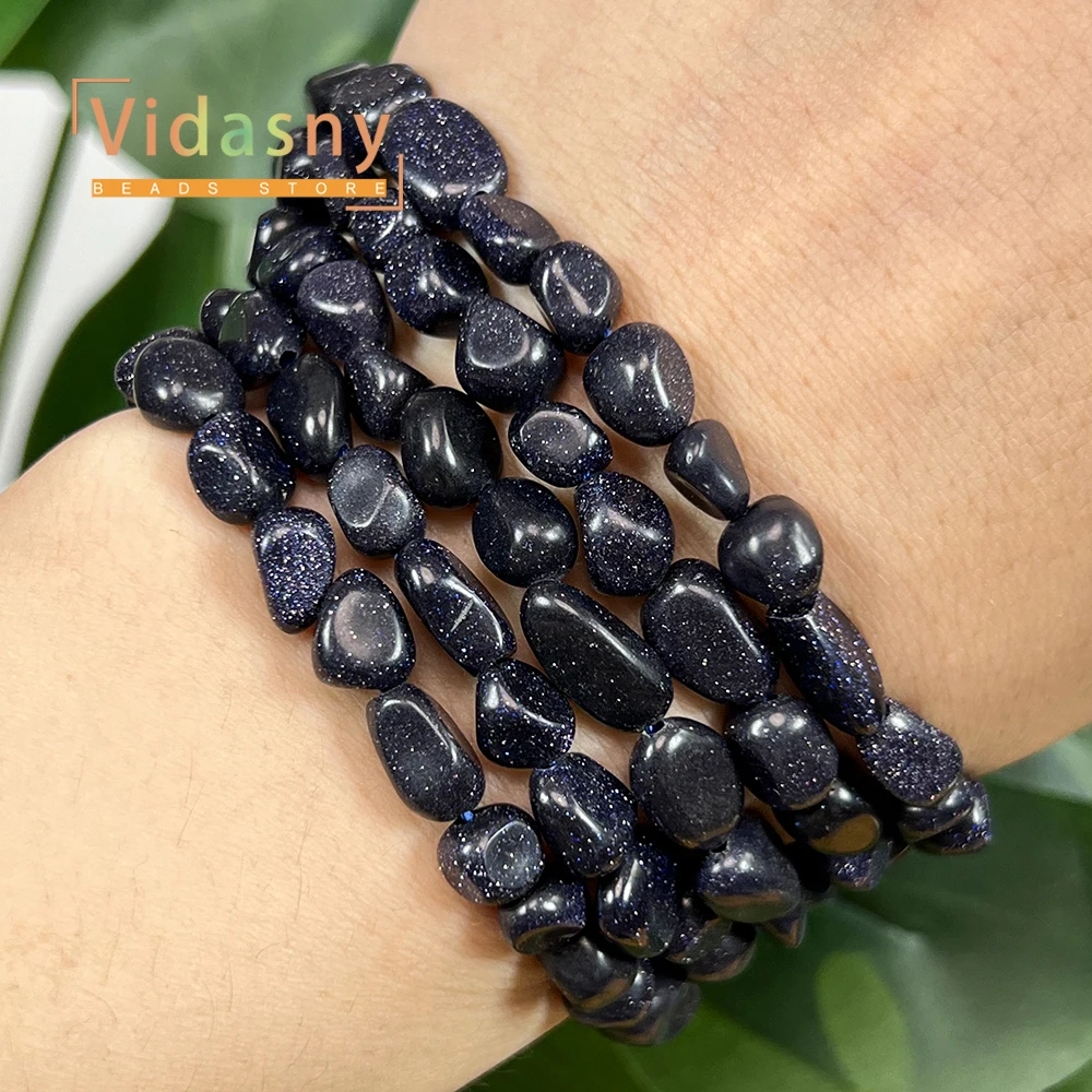 8-10mm Natürlicher Blauer Sandstein Unregelmäßige Ovale Lose Perlen für Schmuckherstellung DIY Armbänder Zubehör – Detail 8