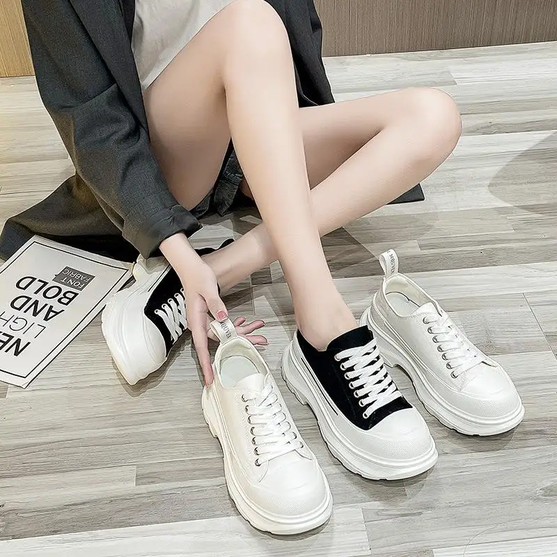 

High Top Canvas oes ex Couples Thi Bot Sports Sneakers Increased Height Dad oes Casual Sle Rubber Foam Sole