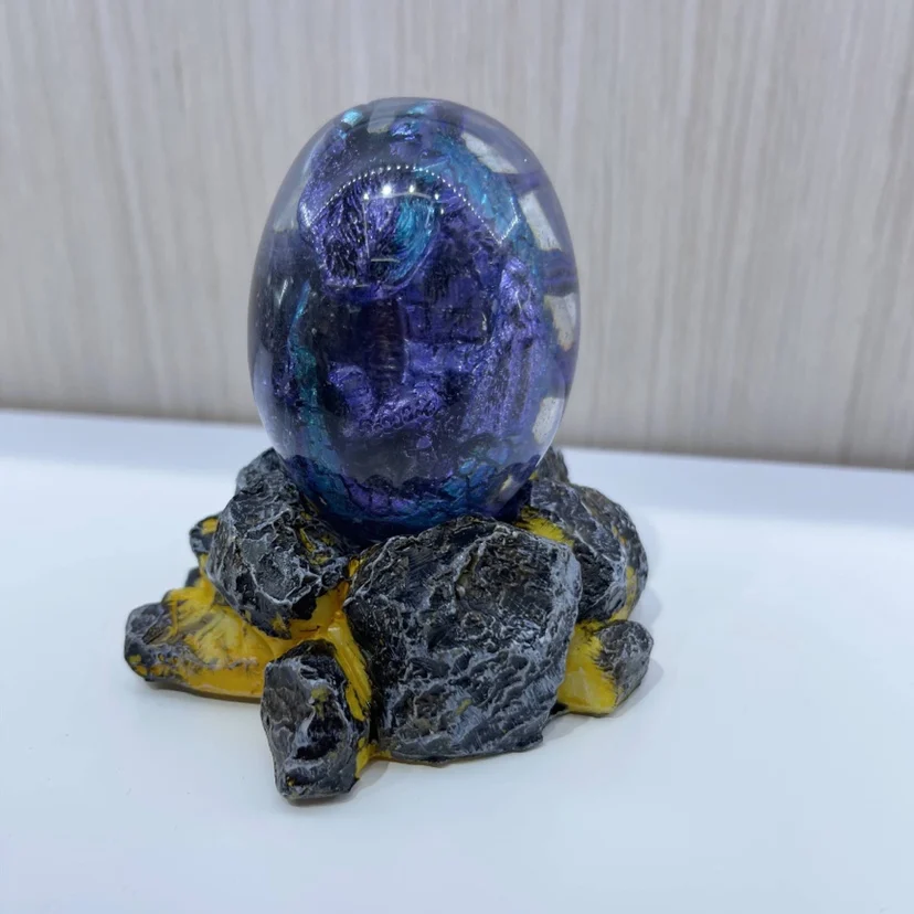 Lava Dragon Egg Resin Statue Ornament Room decoration Dinosaur Eggs Collection Kid Gift Sculpture Crystal Gemstone Souvenir Home