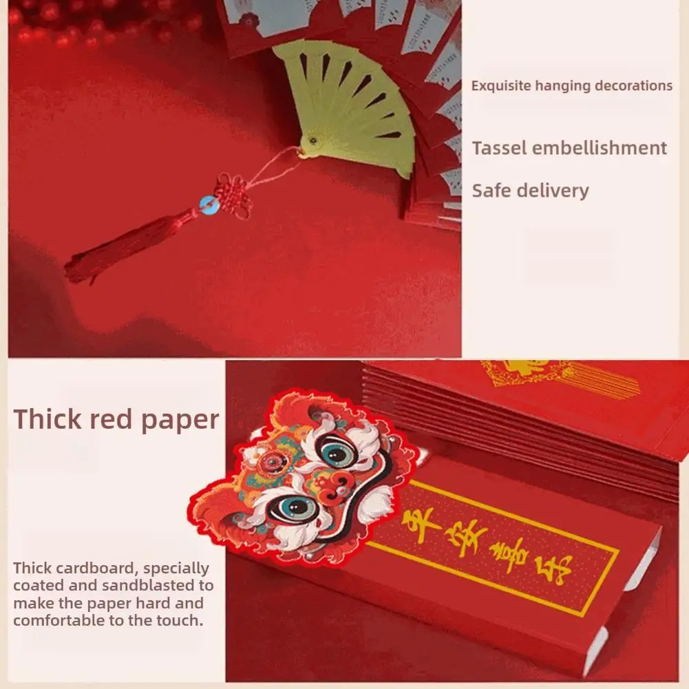 2025 السنة الجديدة شكل مروحة المغلفات الحمراء مروحة قابلة للطي المغلف الأحمر أفضل أمنيات جيوب المال محظوظ هدية هونغباو للعام القمري الصيني