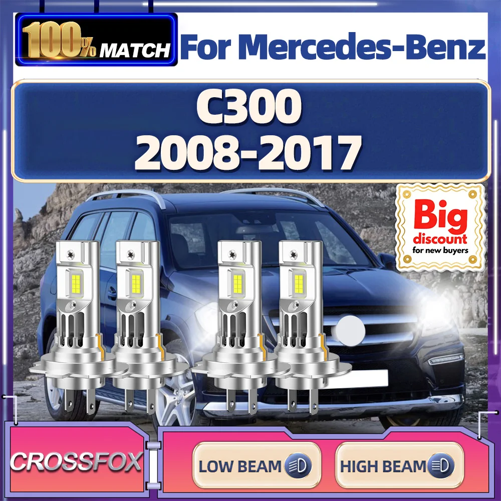 

CROSSFOX Canbus LED Headlight Bulbs Super Bright Headlamp Ampoule For Mercedes-Benz C300 2008 2009 2010 2011 2012 2013 2014-2017