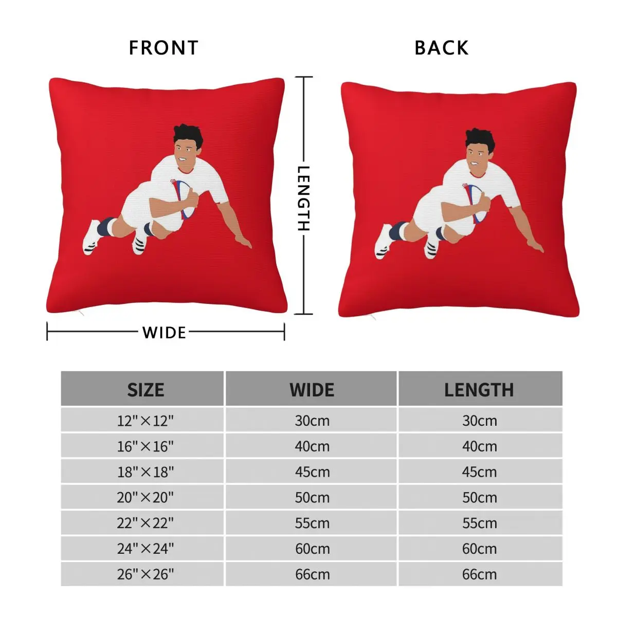 Marcus Smith Try Rugby Union Square Pillowcase Polyester Linen Velvet Pattern Decor Throw Pillow Case Sofa Cushion Cover 45x45