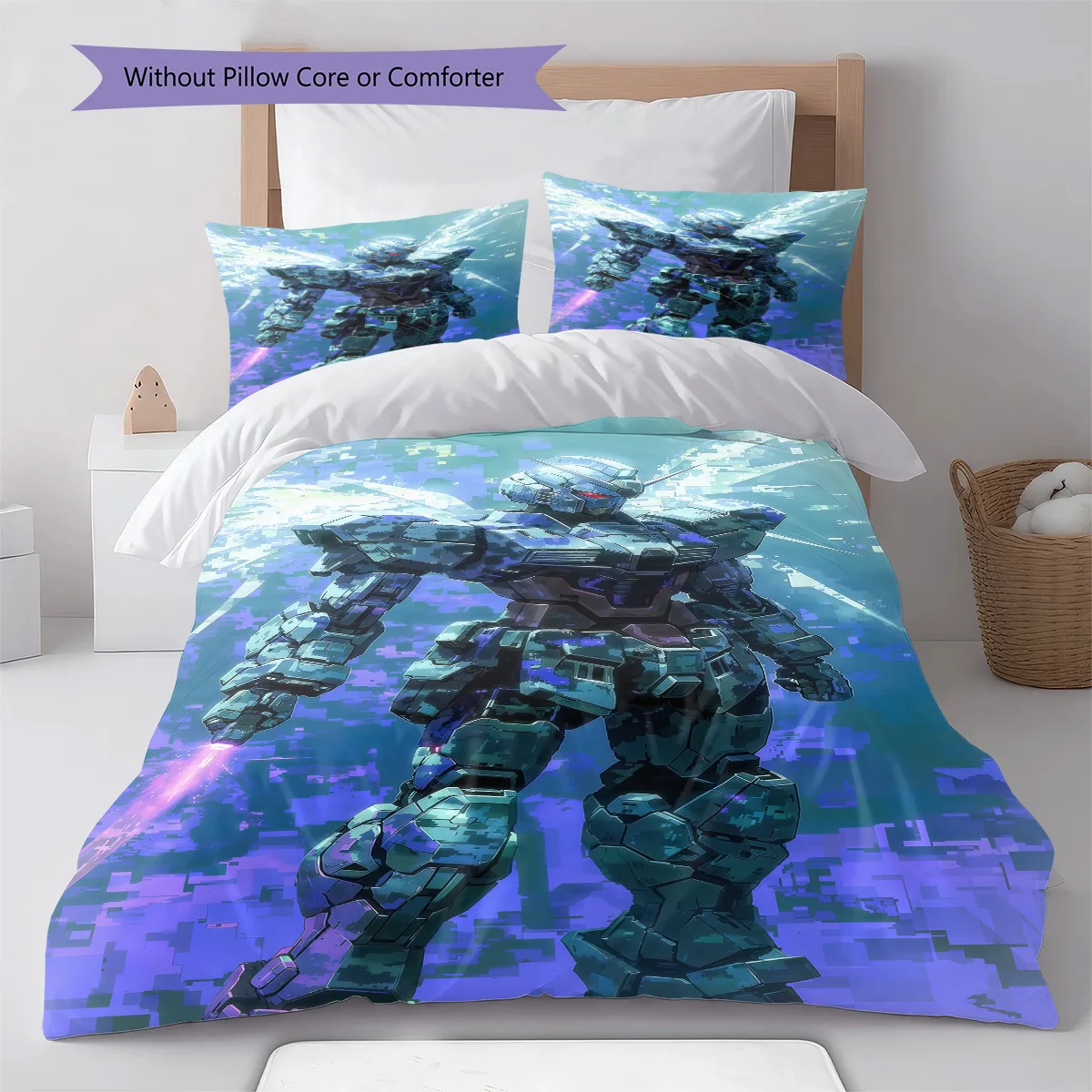 Gundam Battle Pose Bedding Set Anime Duvet Cover Polyester Soft Comforter Bedroom Set -QJY