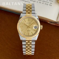 Baltany 36Mm Retro Nh35 Luxury Men's Automatic Mechanical Watch Sapphire Stainless Steel Waterproof 10Bar Luminous C3 Reloj Homb